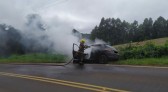 Incêndio em veículo mobiliza Corpo de Bombeiros no Oeste de SC
