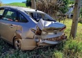 Colisão deixa jovem ferida na BR-282