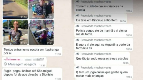 Imagens que circulam nas redes sociais sobre homem que supostamente estaria vinculado aos ataques escolares é notícia falsa