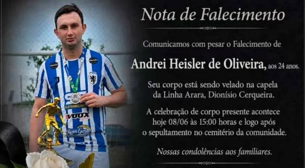 Comunicamos o falecimento de Andrei Heisler de Olivera