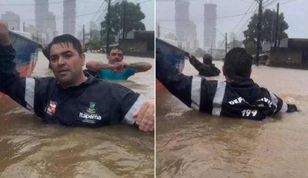 “Água quase no pescoço”: Prefeito de Itapema pede ajuda para resgate de pessoas