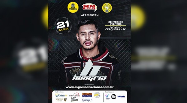O show mais aguardado está chegando! No dia 21 de março, o Hungria se apresentará no Centro de Eventos