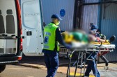 Trabalhador é socorrido após sofrer acidente de trabalho