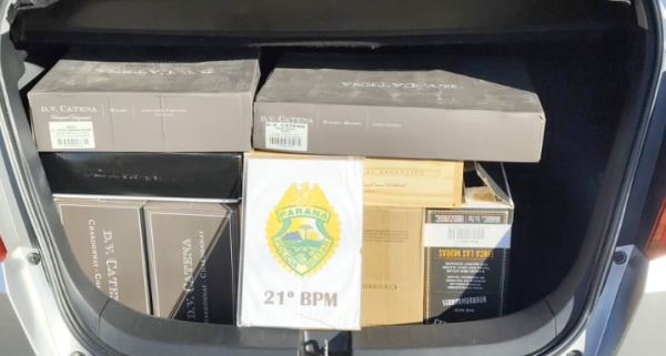 Polícia Militar apreende vinho sem nota fiscal na BR-280
