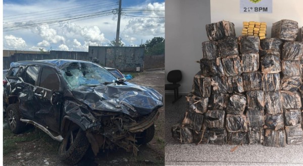 Polícia Militar recupera caminhonete furtada e apreende mais de uma tonelada de maconha