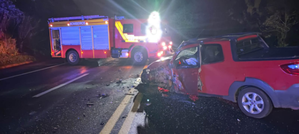 Mãe e bebê são encaminhadas ao hospital após acidente de trânsito na BR-282