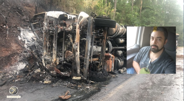 Identificado motorista carbonizado em acidente na BR-282