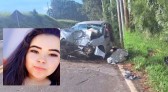 Identificada jovem de 22 anos que morreu após carro sair da pista e bater em árvore