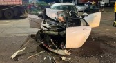Colisão entre carro e caminhão deixa homem de 35 anos gravemente ferido na SC-155