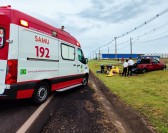 Mulher sofre ferimentos graves ao ser ejetada de camionete durante capotamento na PR-281