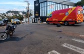 Homem sofre ferimentos graves em colisão entre camionete e moto