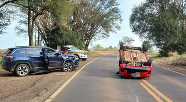 Capotamento deixa mulheres feridas na SC163 no interior do município