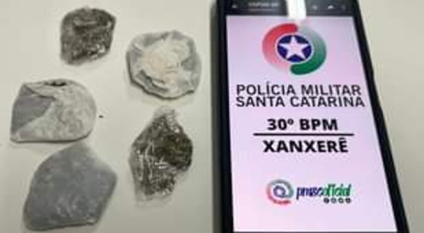 Jovem é preso com drogas em Xanxerê