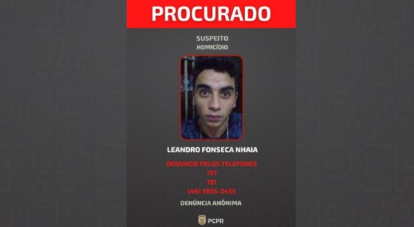Procurado suspeito de homicídio tem foto divulgada pela Polícia Civil