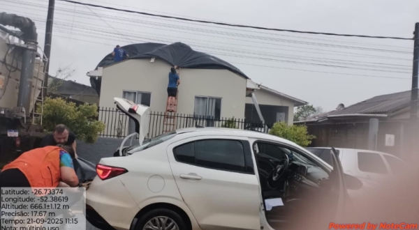 Sobe para 16 o número de cidades afetadas pelos temporais em SC