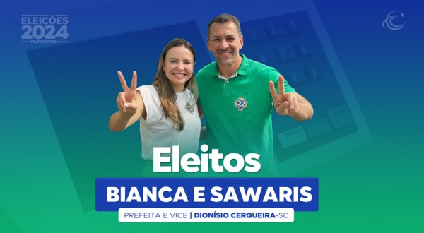 Bianca e Sawaris são eleitos prefeita e vice-prefeito com 6.120 votos