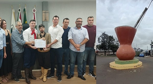 Osmar de Souza é homenageado no legislativo por conta da idealização da rótula em frente ao CTG Sinuelo da Fronteira