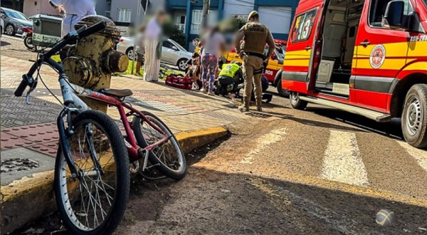 Menor sofre fratura em atropelamento no centro