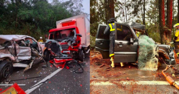 Em meia hora, dois acidentes matam pai, filho e outro homem na BR-282, em SC