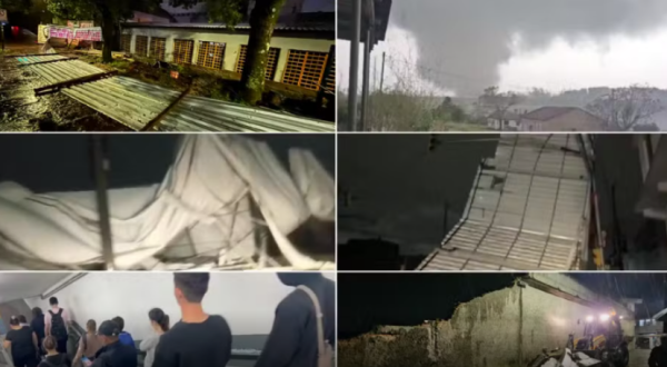Temporal com ventos de 120 km/h e tornado deixa morto e causa estragos no Rio Grande do Sul