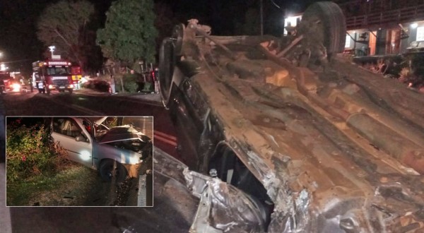 Colisão frontal termina com um morto e três feridos na SC-283