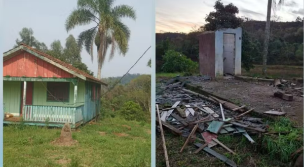 Criminosos desmontam e furtam casa de madeira inteira em Santa Catarina; proprietário descobriu crime após 20 dias