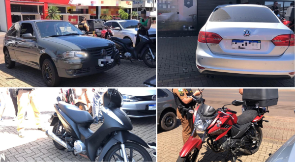 Engavetamento envolvendo dois carros e duas motos deixa uma pessoa ferida no bairro Vila Nova