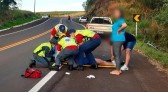Ciclista é resgatado inconsciente após acidente na BR 282