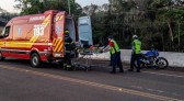 Motociclista fica ferido em acidente na BR-282