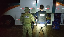 Polícia Militar e Receita Federal realizam apreensão de mercadorias contrabandeadas