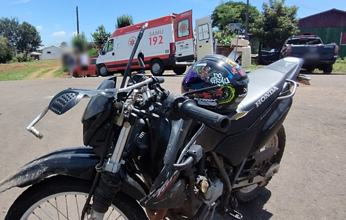Motociclista fica ferido em colisão registrada no Bairro Peperi-guaçu