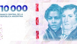 Com alta inflação, Argentina coloca em circulação nova nota de 10 mil pesos
