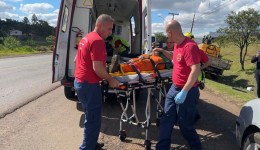 Trabalhador de Flor da Serra do Sul é atropelado na BR-163 e socorrido pelos bombeiros e Samu